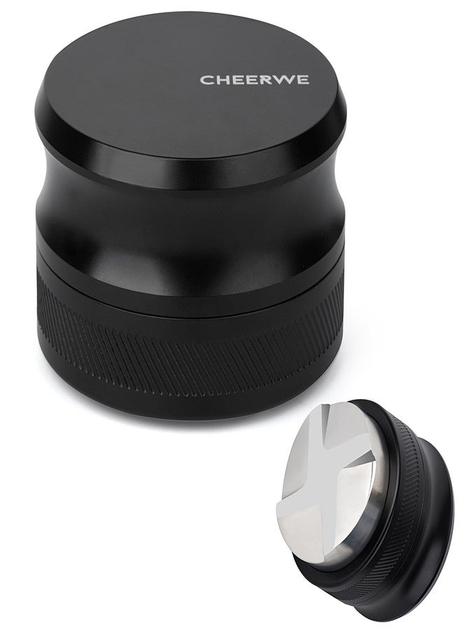 Cheerwe 54mm Espresso Distribution Tool, Gravity Coffee Distributor,Adjustable Depth Espresso Tool, Barista Espresso Accessories, Compatible with 54mm Portafilter - Image 1