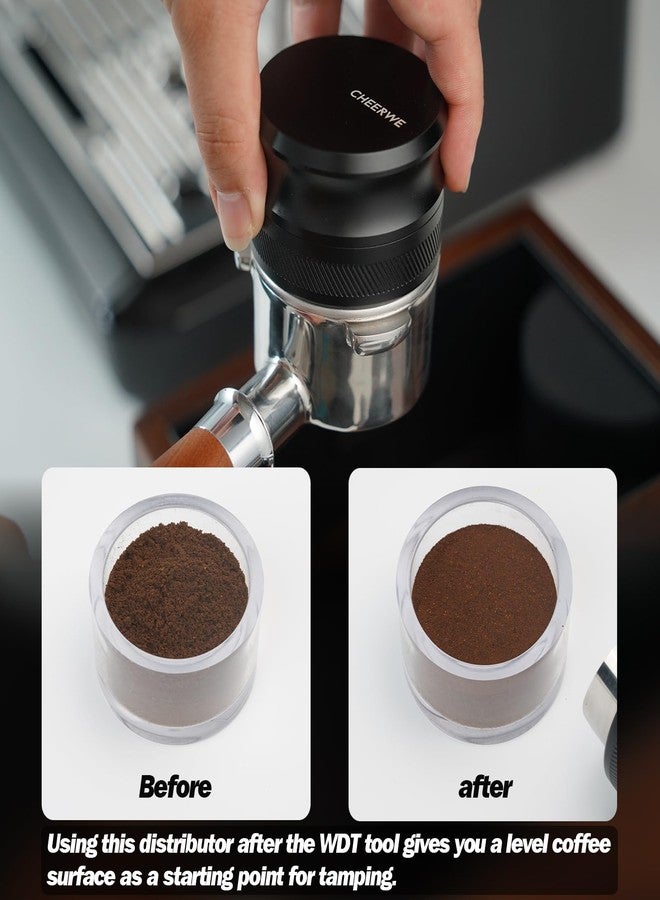 Cheerwe 54mm Espresso Distribution Tool, Gravity Coffee Distributor,Adjustable Depth Espresso Tool, Barista Espresso Accessories, Compatible with 54mm Portafilter - Image 4
