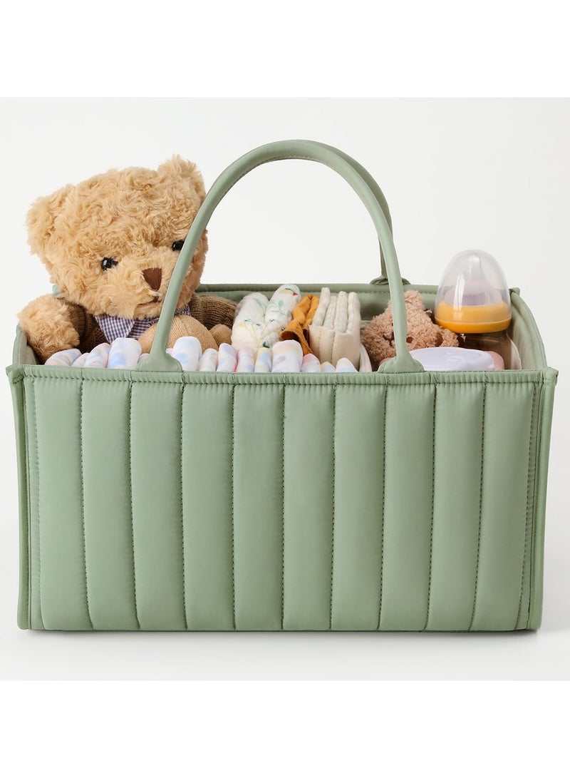 Baby Diaper Caddy Basket, Stylish Baby Diaper Caddy Organizer, Storage Basket for Diapers - Baby Gift Registry for Newborn Baby Shower List and Baby Must Haves Essentials  - Image 1