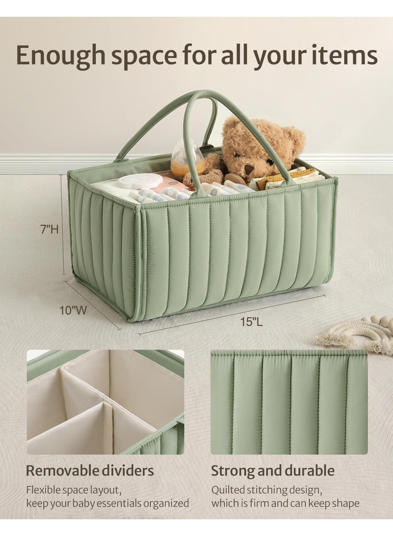Baby Diaper Caddy Basket, Stylish Baby Diaper Caddy Organizer, Storage Basket for Diapers - Baby Gift Registry for Newborn Baby Shower List and Baby Must Haves Essentials  - Image 3
