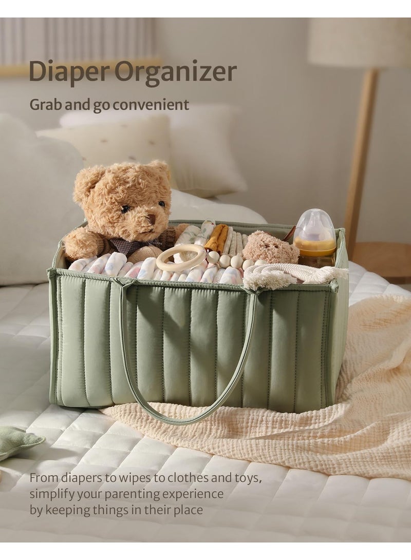 Baby Diaper Caddy Basket, Stylish Baby Diaper Caddy Organizer, Storage Basket for Diapers - Baby Gift Registry for Newborn Baby Shower List and Baby Must Haves Essentials  - Image 4