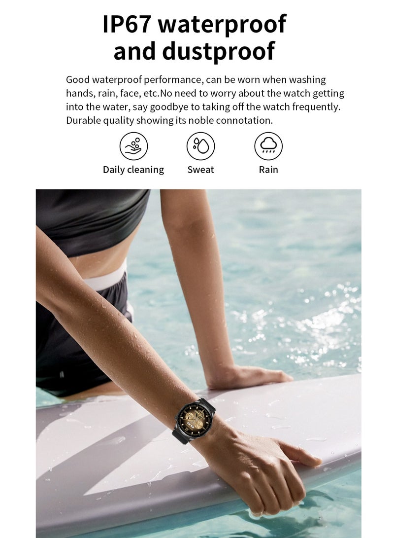 RollsTimi  Men's Smart Watch 1.43-Inch High-Definition Touch Screen, TWS Organizer , IP67 Waterproof And Dustproof, Health Monitoring Sports Watch,T98 Tape Black - Image 4