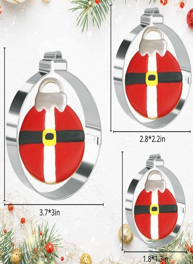 KAISHANE Christmas Ornament Cookie Cutter Set 3 Pieces Stainless Steel Xmas Light Biscuit Cutters for Baking - Image 4