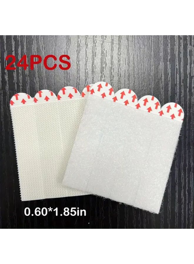 24pcs 0.60x1.85in No Drill Picture Hanging Strips Dual Sided Removable Wall Hooks Easy Installation - Image 1