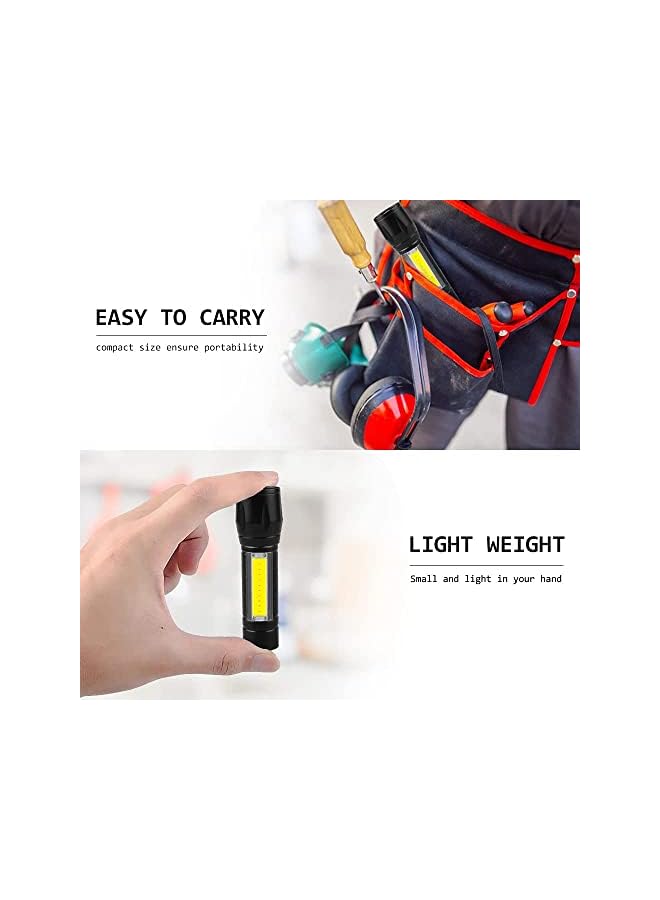 promass USB Rechargeable Torch, Outdoor Emergency Light Check Light XPE/COB Mini Torch, Portable Waterproof Handheld Torch for Camping, Outdoor, Emergency and Daily Use (2 Pack) - Image 3