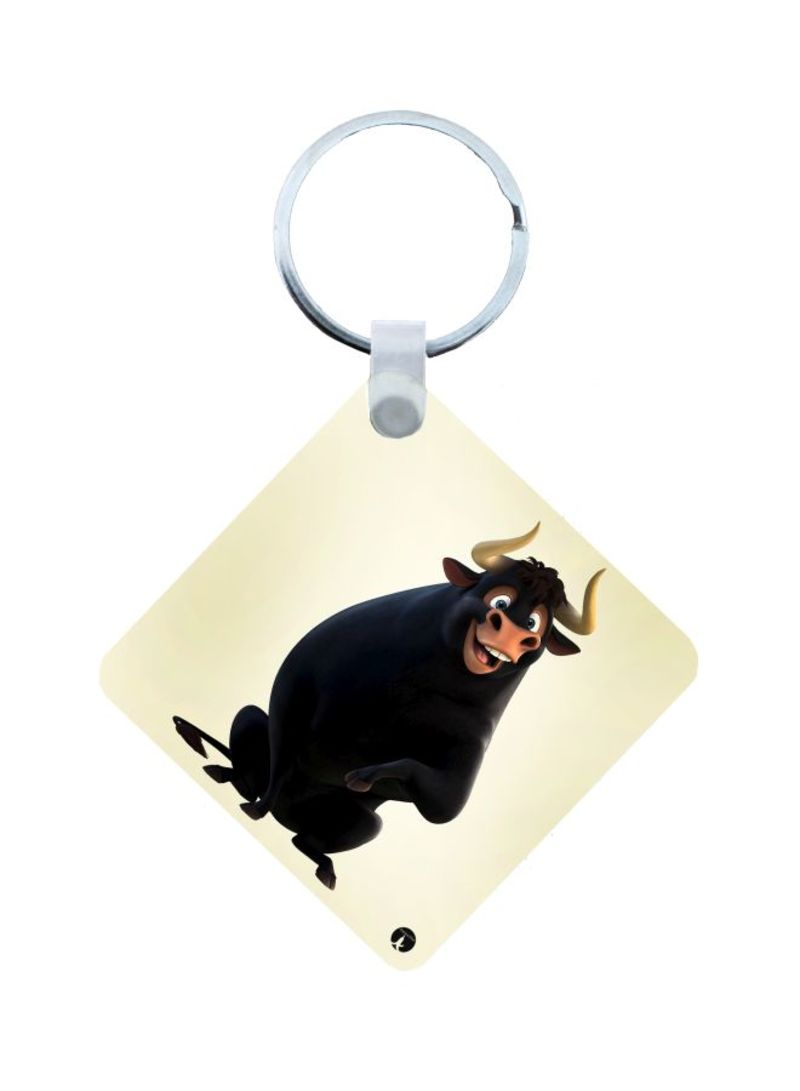 RKN Bull Printed Keychain White/Black