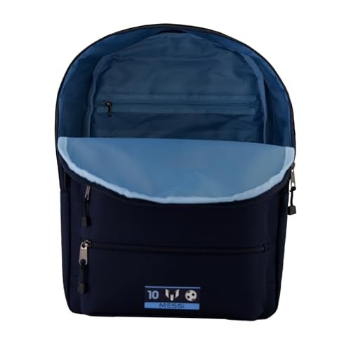 MESSI حقيبة ميسي الحياتية، حقيبة مدرسية مع جيوب وأحزمة قابلة للتعديل، أزرق داكن، مقاس واحد - Image 3