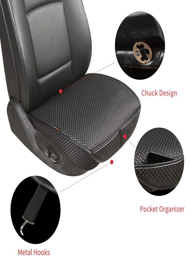 Auto Newer Breathable Universal Four Seasons Car Seat Covers, Luxury Car Seat Cushion,Protectors for Front Seat Bottoms,Compatible with 95% Vehicles(Black,1PCS) - Image 3