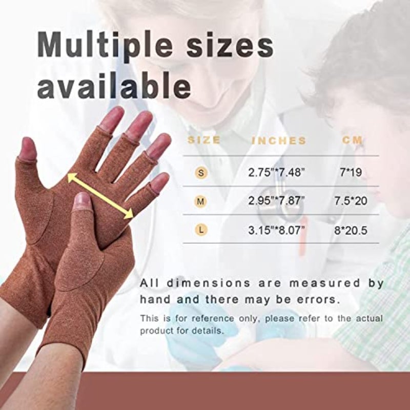 NALACAL Arthritis Gloves for Carpal Tunnel Pain Relief, Strengthen Compression Gloves to Alleviate Hand Pains, Swelling, Fingerless Computer Typing Gloves for Rheumatoid, Tendonitis Women/Men-M - Image 5
