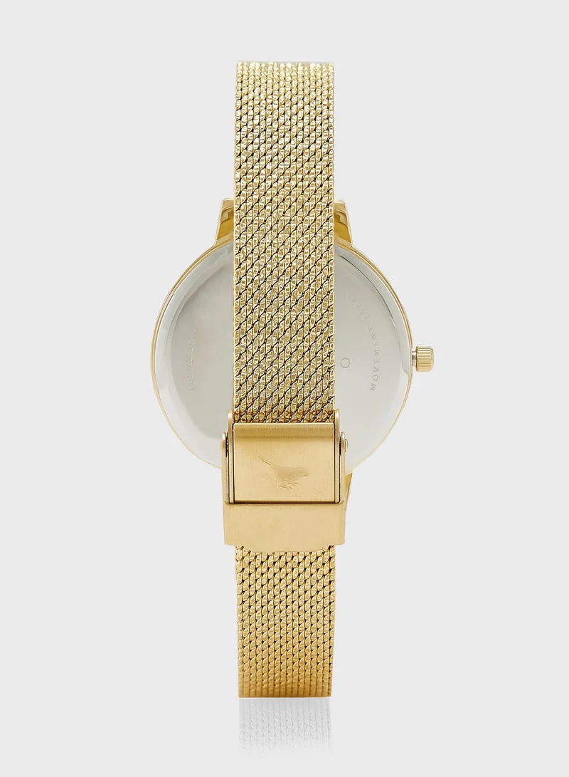 OLIVIA BURTON Pearly Queen Leather Strap Analog Watch