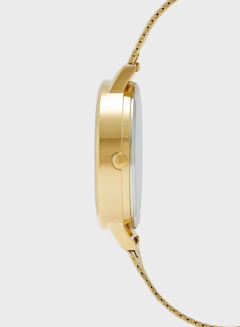 OLIVIA BURTON Pearly Queen Leather Strap Analog Watch