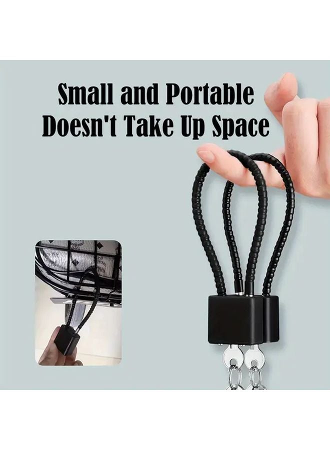 Heavy Duty Wire Rope Padlock Black 14 96 Inch Long Secure Cabinet Locker Storage - Image 5