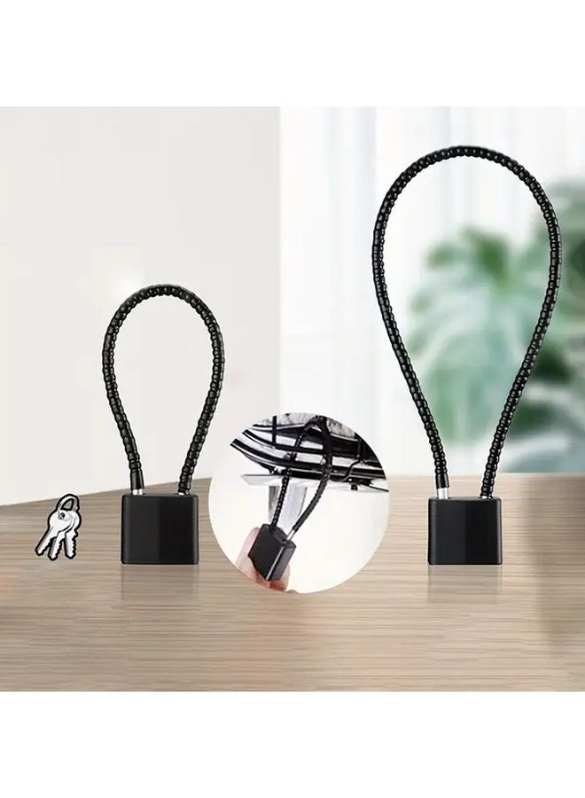 Heavy Duty Wire Rope Padlock Black 14 96 Inch Long Secure Cabinet Locker Storage - Image 2