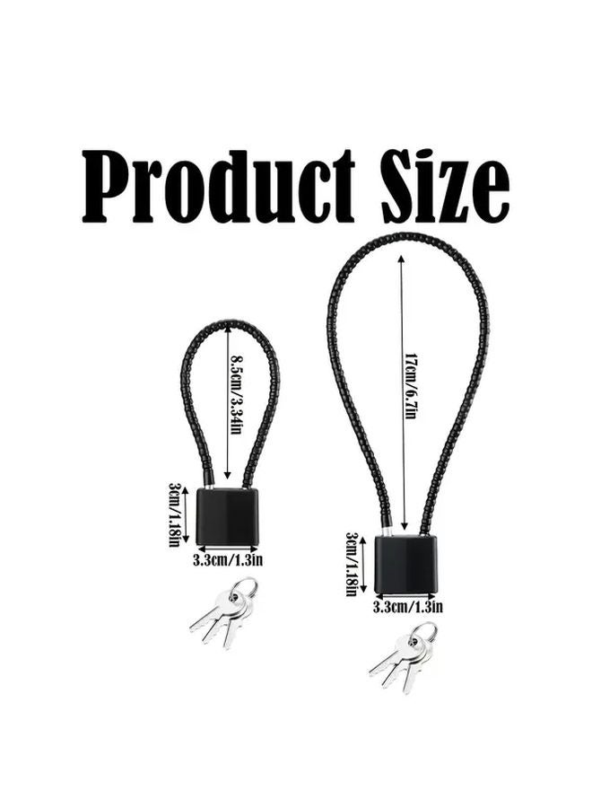 Heavy Duty Wire Rope Padlock Black 14 96 Inch Long Secure Cabinet Locker Storage - Image 4