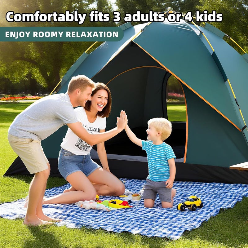 Rovyfota Camping Tent, Automatic 1-2 Man Person Instant Tent Pop Up Ultralight Dome Tent, Waterproof & Windproof Camping Tent with Removable Outer Tarpaulin, Double Layers - Image 3