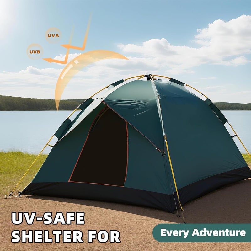 Rovyfota Camping Tent, Automatic 1-2 Man Person Instant Tent Pop Up Ultralight Dome Tent, Waterproof & Windproof Camping Tent with Removable Outer Tarpaulin, Double Layers - Image 2