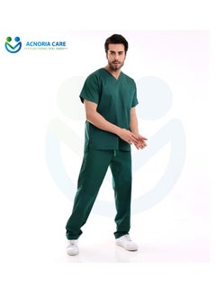 ACNORIA CARE Men's Medical Scrubs Consisting Of Two Pieces 100% Cotton Blouse And Pants Olive Green Color - Size XL - From Acnoria Care  - Image 2