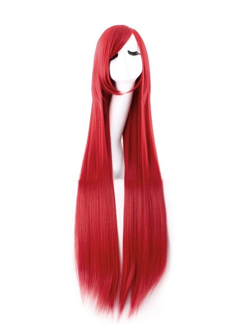 Estelle 40 Inches 100 Cm Anime Costume Long Straight Cosplay Party Wig Red - Image 1