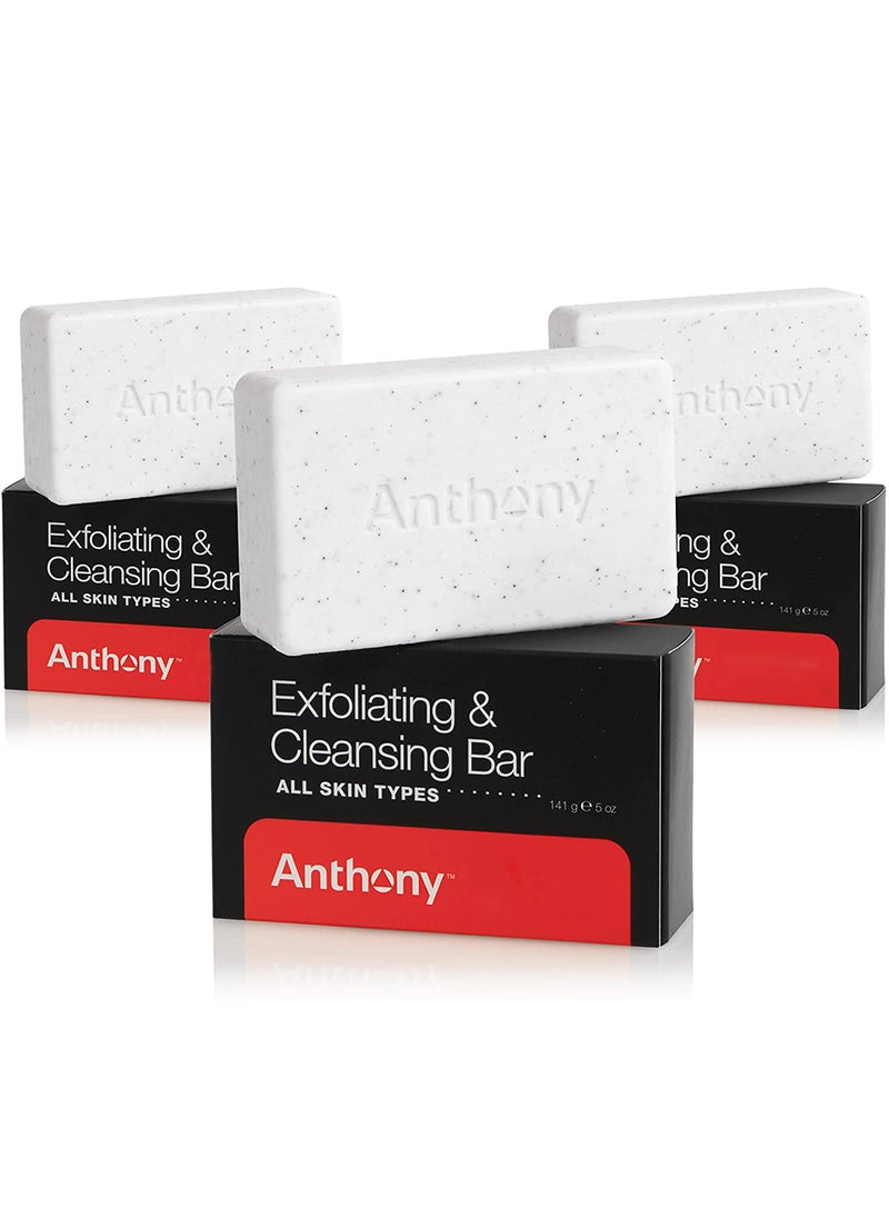 Anthony Anthony Mens Exfoliating Soap Bar Grapefruit Scent 5 Oz  Infused with Cucumber Extract Jojoba Shea Butter Squalane  Coconut Oils for Moisturizing Exfoliating  Refreshing Body Skin 