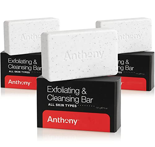 Anthony Mens Exfoliating Soap Bar Grapefruit Scent 5 Oz Infused with Cucumber Extract Jojoba Shea Butter Squalane Coconut Oils for Moisturizing Exfoliating Refreshing Body Skin - Image 2