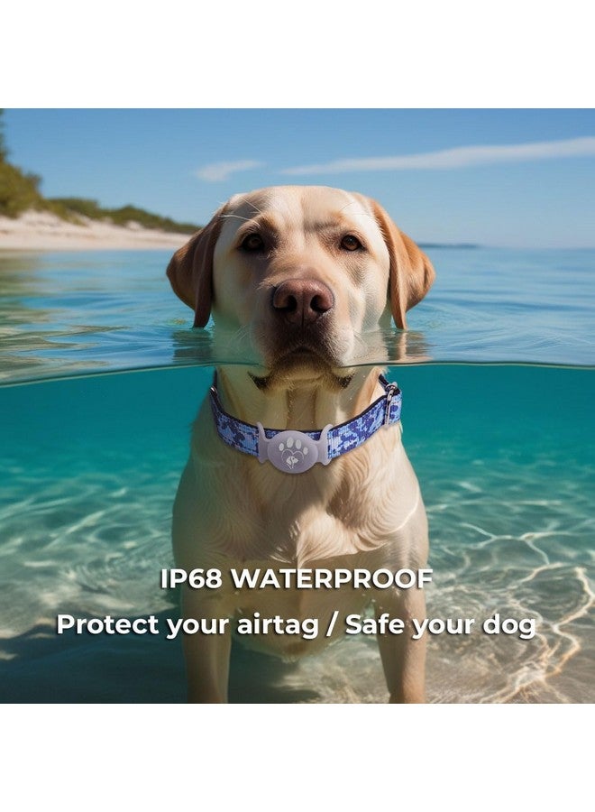 Airtag Dog Collar, Waterproof Airtag Holder, Apple Airtag Dog Collar, Heavy Duty Dog Collar, Adjustable, Soft, and Reflective for Medium and Large Dogs (Blue) - Image 4