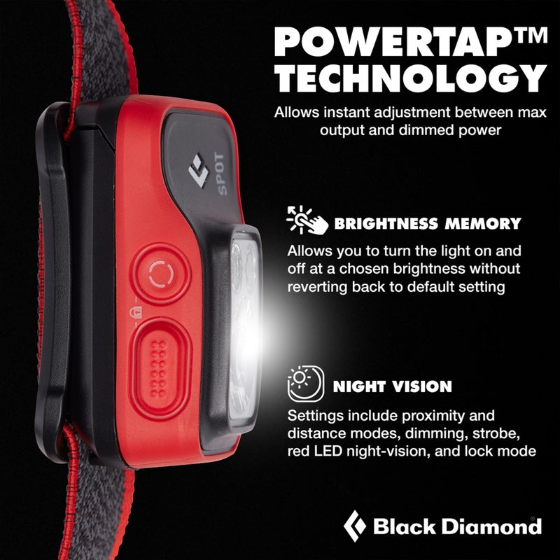 BLACK DIAMOND Spot 400 Headlamp | 400 Lumens Brightness, Dimmable | Waterproof & Durable | 3X AAA Battery Operated (Included) | Octane - Image 3