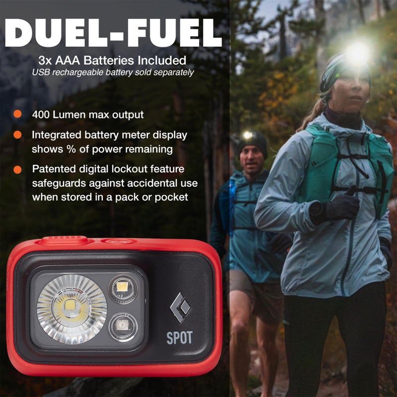 BLACK DIAMOND Spot 400 Headlamp | 400 Lumens Brightness, Dimmable | Waterproof & Durable | 3X AAA Battery Operated (Included) | Octane - Image 2
