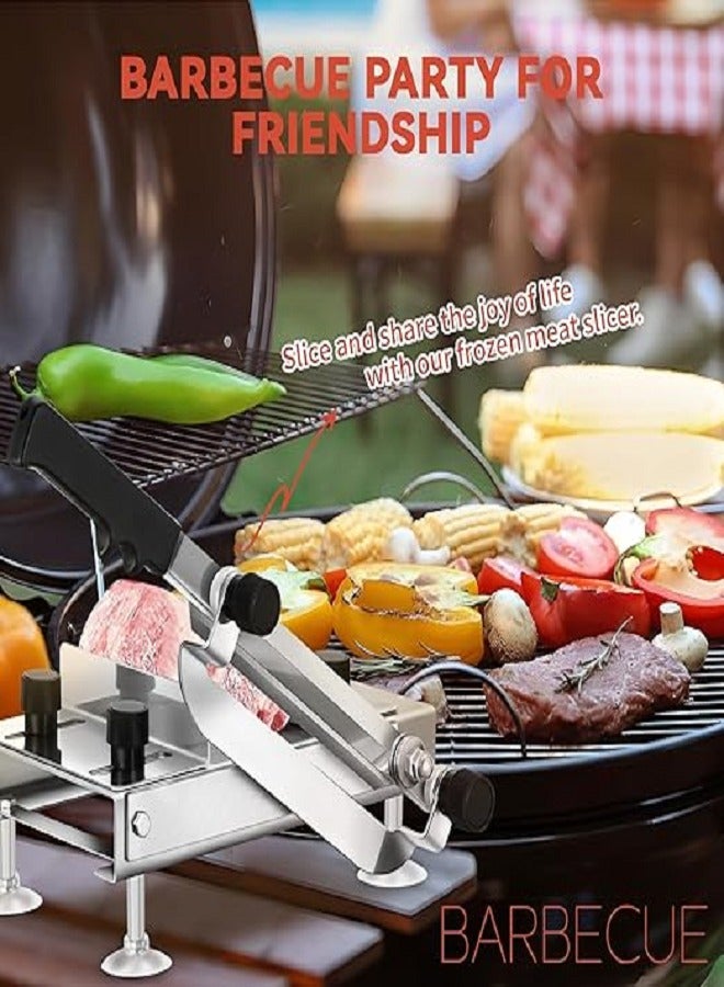 Manual Frozen Slicer,Stainless Steel Cutter Beef Mutton Roll Cheese Food Slicer Vegetable Sheet Slicing Machine for Home Cooking Kit of Hot Pot  - Image 5