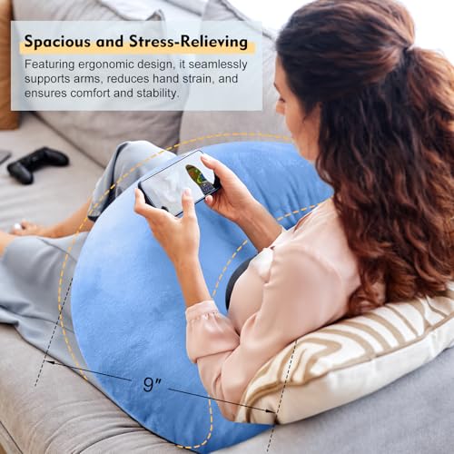 vamorry Gaming Pillow Arm Support Pillow for Bed & Sofa: Ergonomic U-Shaped Lap Pillow with Elbow Rest for Adults & Kids - Reduces Arm Pain & Fatigue During Gaming, Reading, Working & Crocheting - Image 5