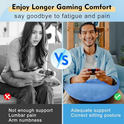 vamorry Gaming Pillow Arm Support Pillow for Bed & Sofa: Ergonomic U-Shaped Lap Pillow with Elbow Rest for Adults & Kids - Reduces Arm Pain & Fatigue During Gaming, Reading, Working & Crocheting - Image 4