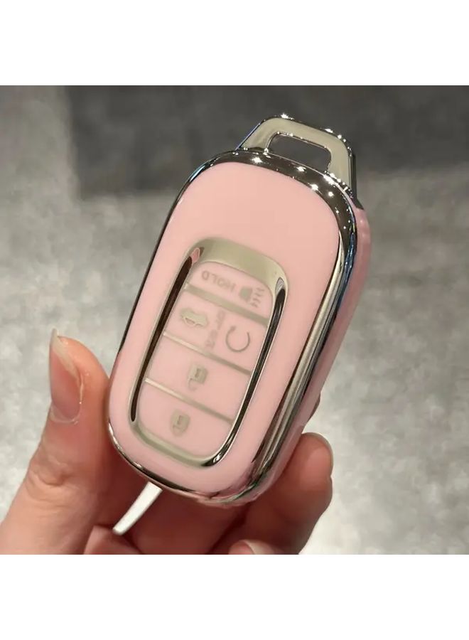 غطاء حماية لمفتاح السيارة من TPU وردي مع سلسلة مفاتيح لسيارات Civic Accord HR-V Pilot CR-V 2022 2023 2024 - Image 4