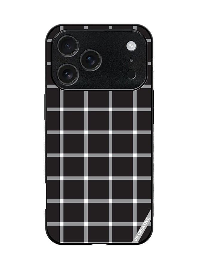 VR CREATIVE Protective Case Cover For Apple iPhone 17 Pro Black White Checkered Design Multicolour