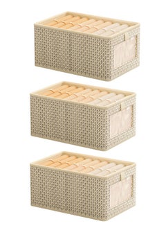 Magic Park 3 Pieces Foldable Closet Storage Organizer Closet Storage Bin with Carrying Handles Washable Closet Storage Box for Clothes Wardrobe Home Bedroom  - Image 1