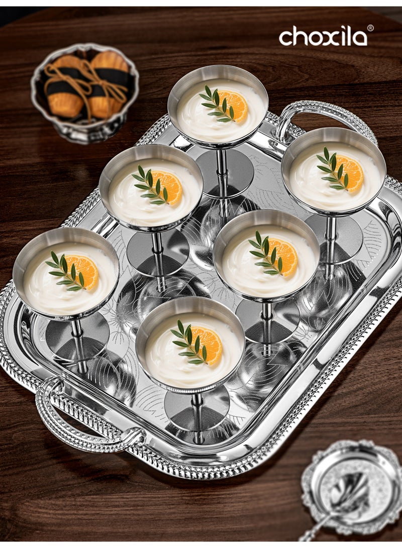 choxila Stainless Steel Dessert Cups 6pcs Set Ice Cream Bowls Pudding Custard Bowls for Home Daily Use - Image 5