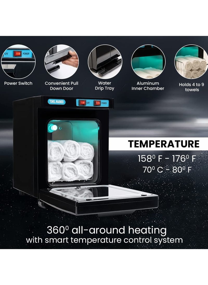 XiuWoo Towel Warmer Cabinet, Towel Heater Warmer Cabinet 2 in 1 Electric Equipment, For 8-12 Towels 5l Capacity,Multifunctional Heating Cabinet,For Facial Spas, Beauty Salons and Barber Shops,Black  - Image 2