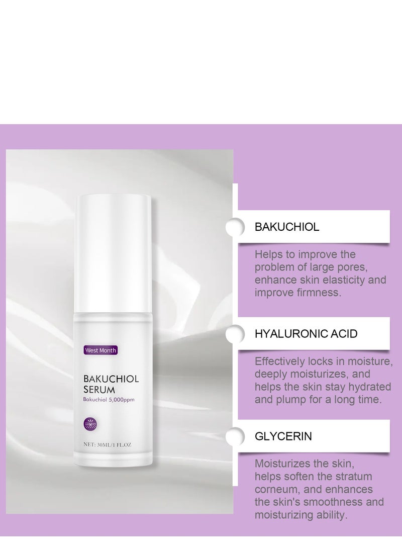 West&Month - Bakuchiol Serum, 5,000ppm Bakuchiol, Pore Minimizer for Face, Anti-Aging, Hydrating Glow Serum, Facial Serums For Skin Repair, Facial Moisturizer for Women and Men, Reduces Wrinkles, Fine Lines 30ml - Image 1