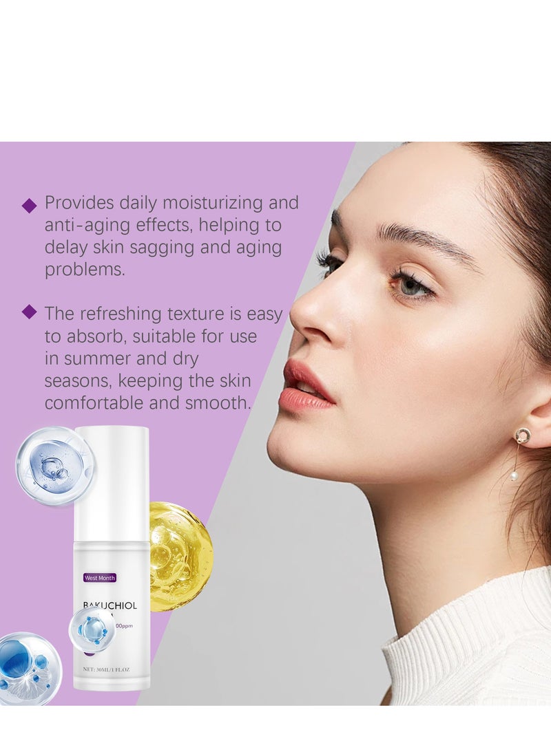 West&Month - Bakuchiol Serum, 5,000ppm Bakuchiol, Pore Minimizer for Face, Anti-Aging, Hydrating Glow Serum, Facial Serums For Skin Repair, Facial Moisturizer for Women and Men, Reduces Wrinkles, Fine Lines 30ml - Image 1