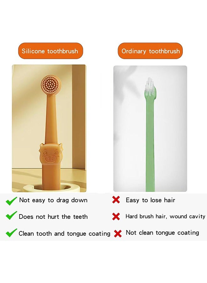 HY 2 Pcs Small Dog & Cat Toothbrush Kit with Storage Box, Soft Silicone Cat Dog Tooth Brushing Kit, Tongue Cleaner for Pet Tooth Brushing | Easy to Handle | Deep Clean for Toothbrush for Dogs Small Breed - Image 3