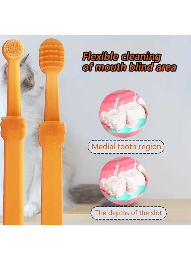 HY 2 Pcs Small Dog & Cat Toothbrush Kit with Storage Box, Soft Silicone Cat Dog Tooth Brushing Kit, Tongue Cleaner for Pet Tooth Brushing | Easy to Handle | Deep Clean for Toothbrush for Dogs Small Breed - Image 4