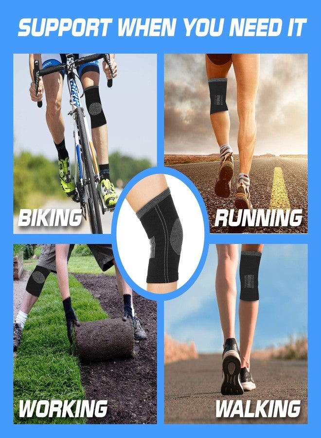 SocksLane Cotton Compression Knee Sleeves, Knee Support Brace for Men & Women, Breathable Joint Support for Swelling, Arthritis & Active Recovery (Large 1pair) - Image 4