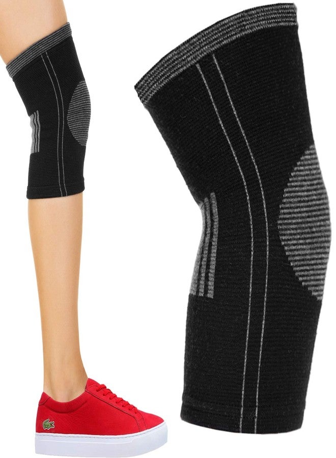 SocksLane Cotton Compression Knee Sleeves, Knee Support Brace for Men & Women, Breathable Joint Support for Swelling, Arthritis & Active Recovery (Large 1pair) - Image 5