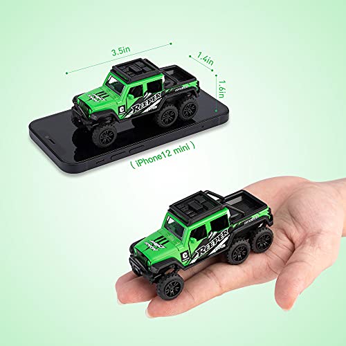 KIDAMI Diecast Toy Trucks 4 Pack Die Cast Metal Toy Cars Pull Back Cars Openable Doors Off-Road Vehicles Birthday Gift for Boys and Toddlers (Colorful) - Image 4