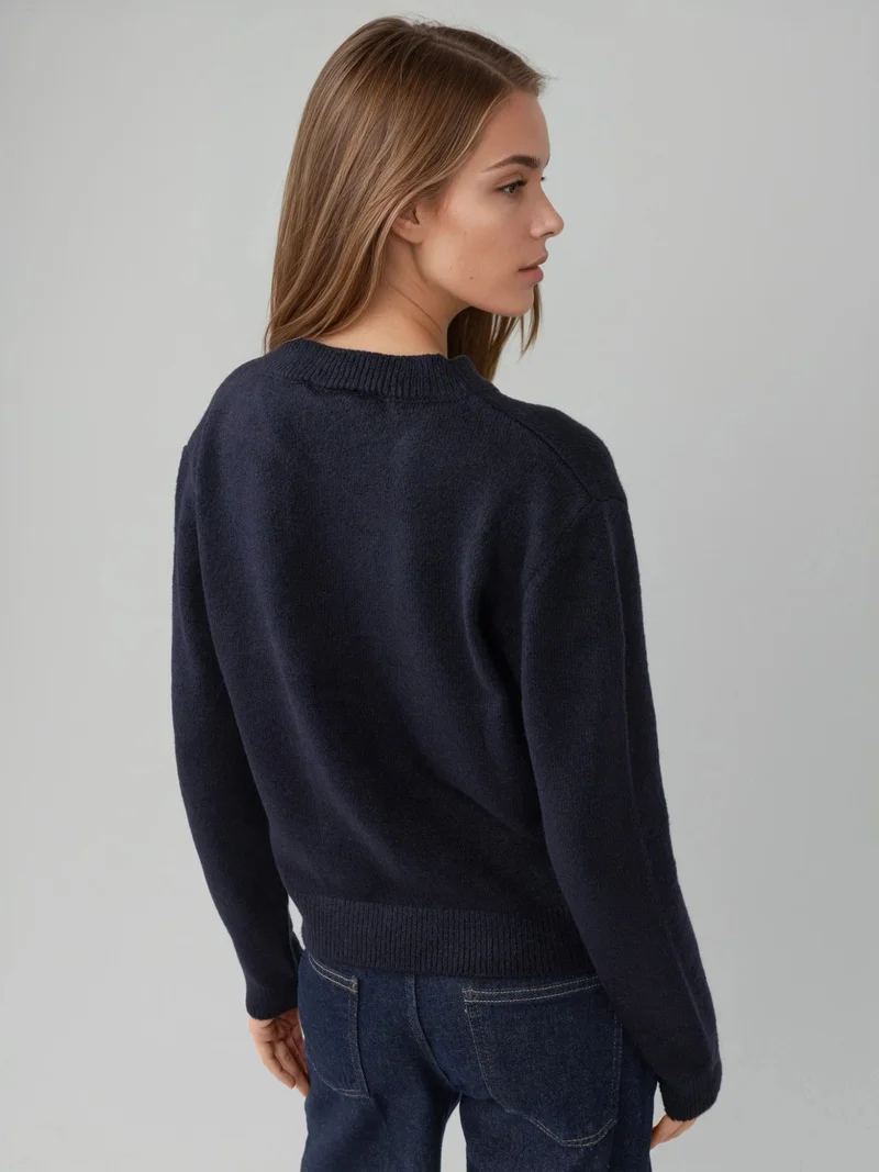 HICCUP Crew Neck Knitwear Soft Touch Cardigan
