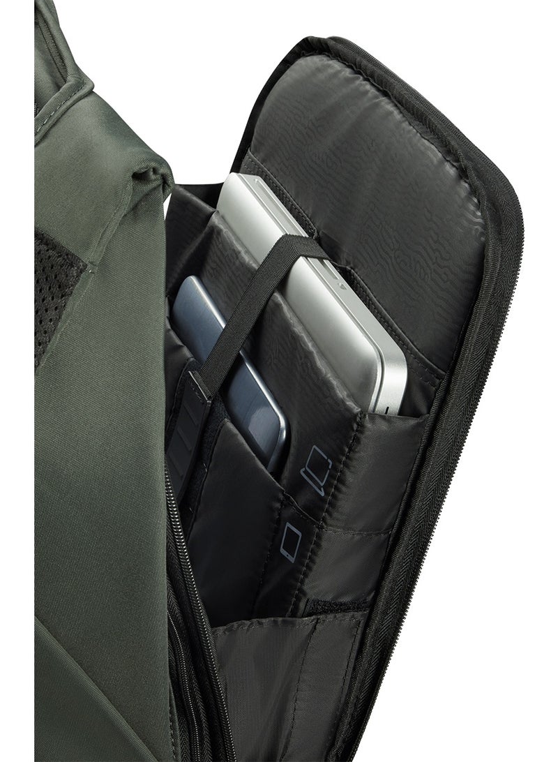 Samsonite Securipak 15.6" Laptop Backpack Polyester, Green|Ergo Back & Shoulder|RFID Protection|Bottle Holder|Smart Sleeve|Back Open Design|Anti-Cut Lining - 2 Years International Warranty - Image 5