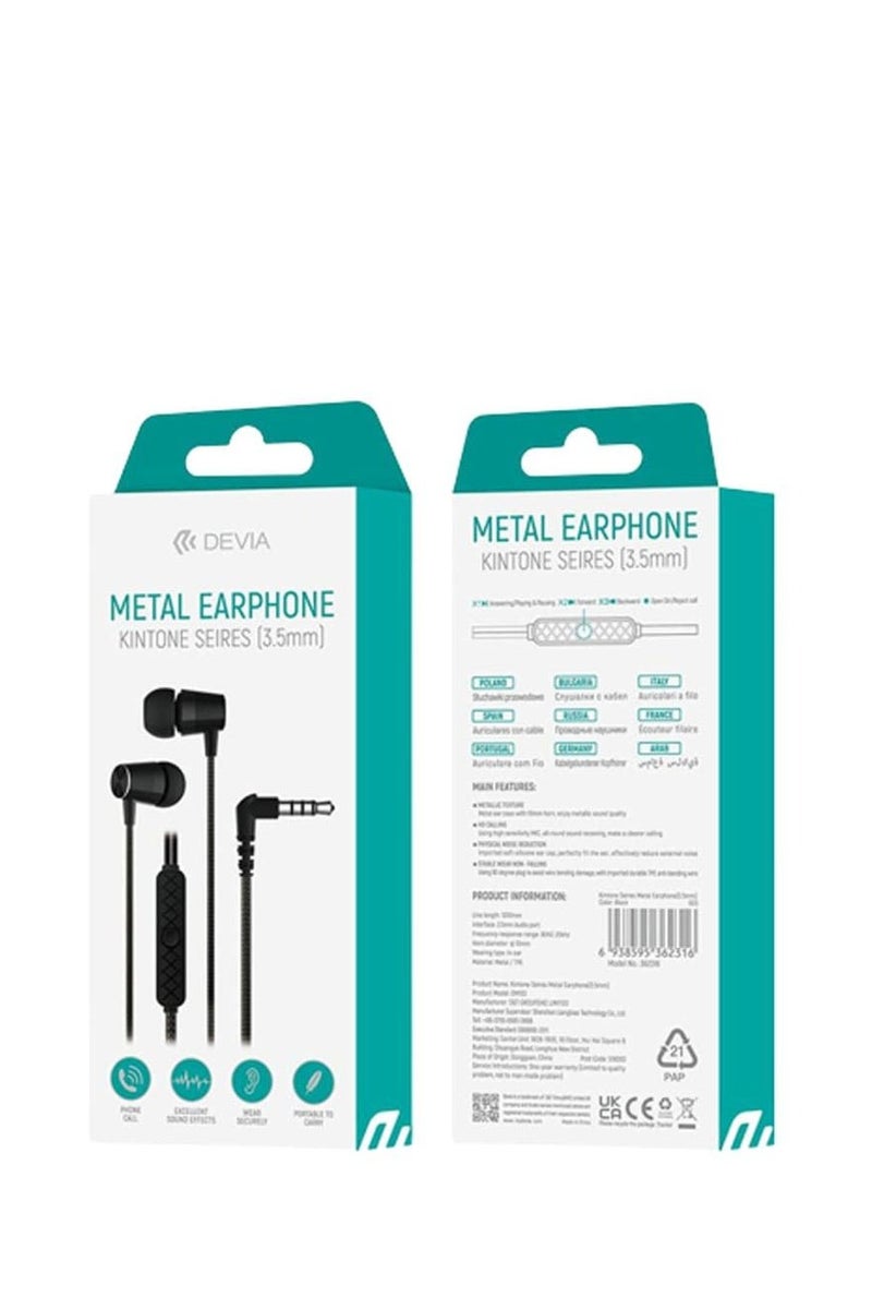 Devia Kintone Series Metal Earphone 3.5mm - EM103 - Image 3