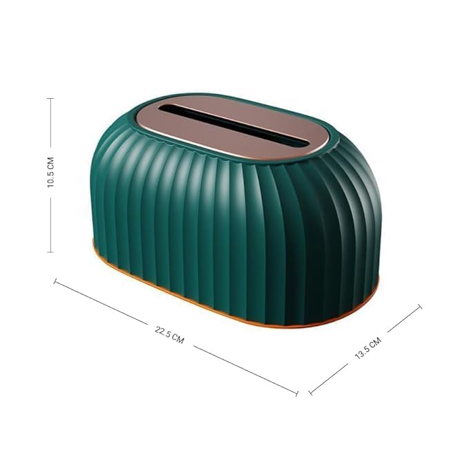 JAMBUVANTI Streak Tissue Box Holder with Automatic Spring/Desktop Facial Paper Towel Dispenser for Office, Home, Restaurants, cafes, Hotels & Hospital (Pine Green) - Image 3