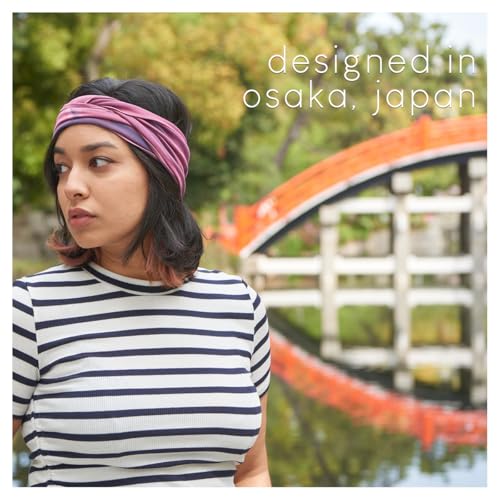 CHARM Mens Tie Dye Bandana Headband - Japanese Head Wrap Womens Hippie Hair Band Marble Dark Blue - Image 4