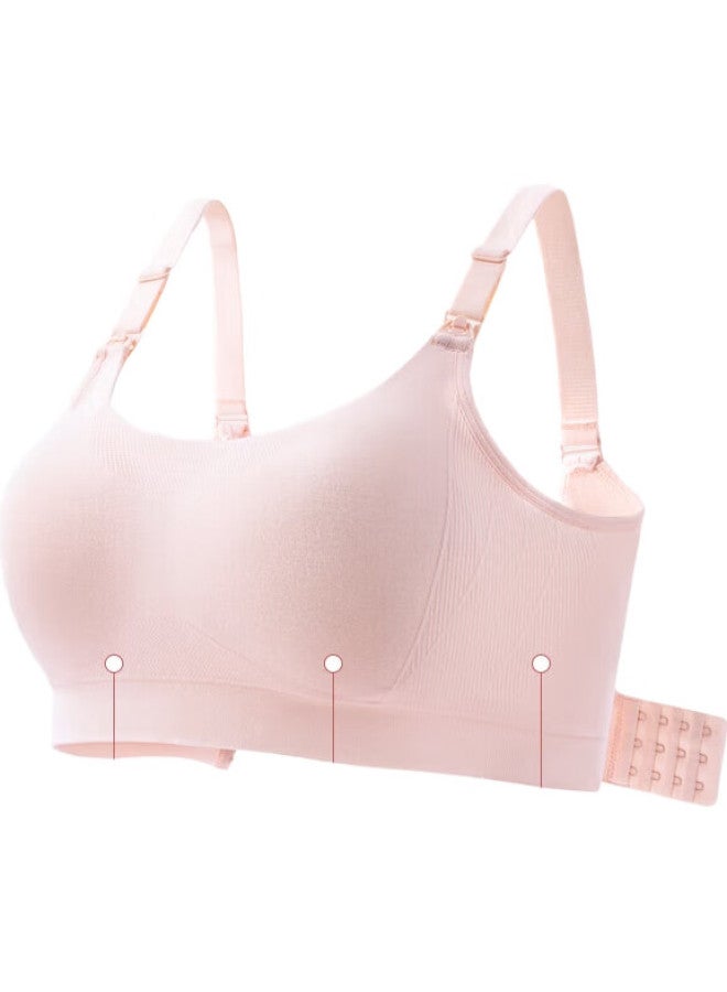Purcotton Maternity Bra, Seamless Soft Support, Shoulder Opening, L/C80, Light Pink Purple - Image 2