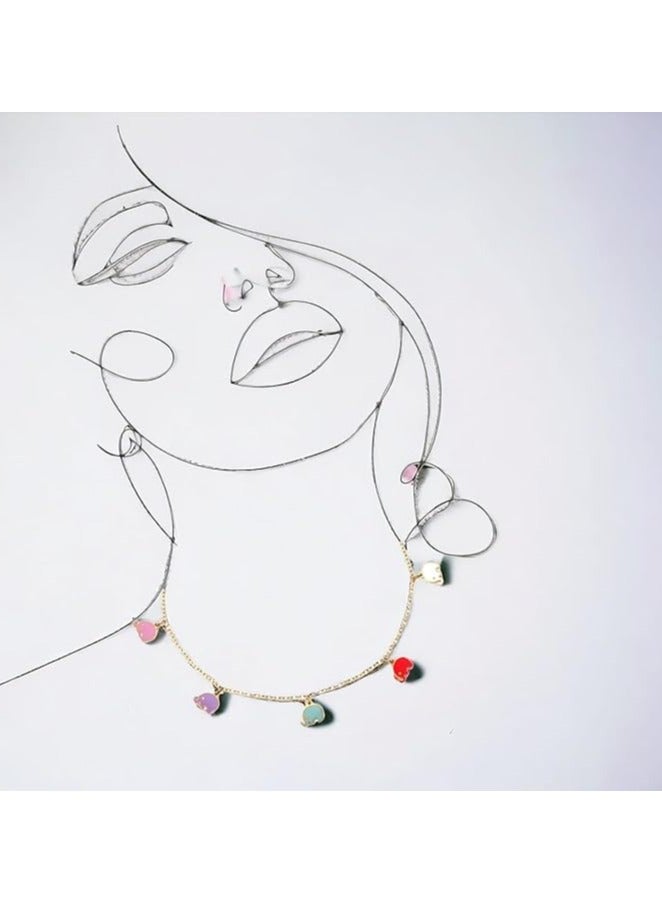 بونكا قلادة نسائية انيقة بتصميم عصري مع دلاية متنوعة من بونكا سلسلة تحتوى على رسمة فيل ملونة - Image 5