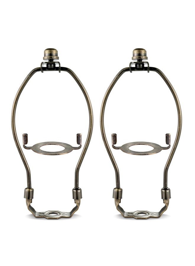 GooChan Lamp Shade Harp, Antique Brass Lamp Harp Frame Lampshade Bracket, Detachable Shade Holder for Floor or Table Light (Bronze, 7-Inch) - Image 1